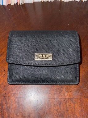 kate spade new york bi-fold wallet leather black